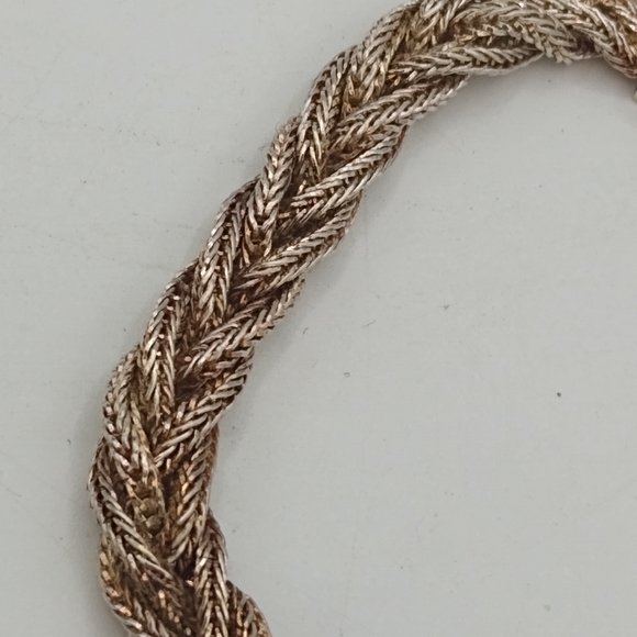 ANATOLI 925 Silver Braided Woven Bracelet Signed Vintage - Picture 5 of 15
